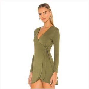 Privacy Please Green Mini Wrap Dress S